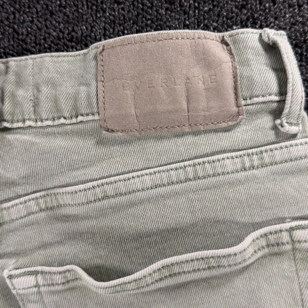 Everlane The Way High Jean Sage Green Womens 25R Organic Cotton‎ Straight Leg